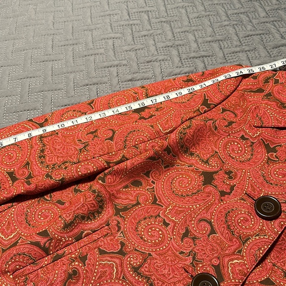 Talbots Paisley Print Stretch A-Line Coat, EUC (Looks New), Size Small - Picture 10 of 11